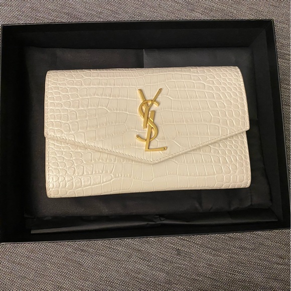Yves Saint Laurent Handbags - Ysl flap chain with remov cocco print Monet/new Jolie crema soft/crema s.
